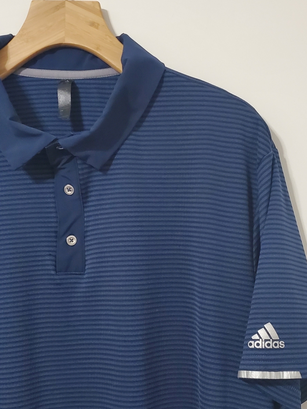 Adidas Heat.RDY Golf Polo Shirt Navy Striped Mens XXL